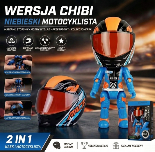 Figurka CHIBI Niebieski Motocyklista
