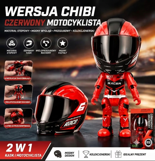 Figurka CHIBI Czerwony Motocyklista